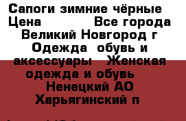 Сапоги зимние чёрные › Цена ­ 3 000 - Все города, Великий Новгород г. Одежда, обувь и аксессуары » Женская одежда и обувь   . Ненецкий АО,Харьягинский п.